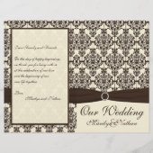 Het programma Ivory en Espresso Damask Wedding Pro (Voorkant)