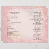 Het programma van de bruiloft roze witte vleugje (Voorkant / Achterkant)