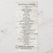 Het Programma van de bruiloft Rustic Hood Floral & (Achterkant)