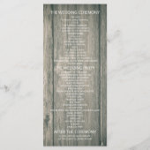 Het Programma van de bruiloft Rustic Wood Mason Ja (Achterkant)