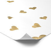 Het programma van het huwelijk gouden harten verwe poster (Hoek)