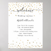 Het programma van het huwelijk gouden harten verwe poster (Voorkant)