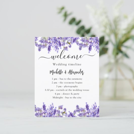 Het programma van het huwelijk lavender florals ve (Staand voorkant)