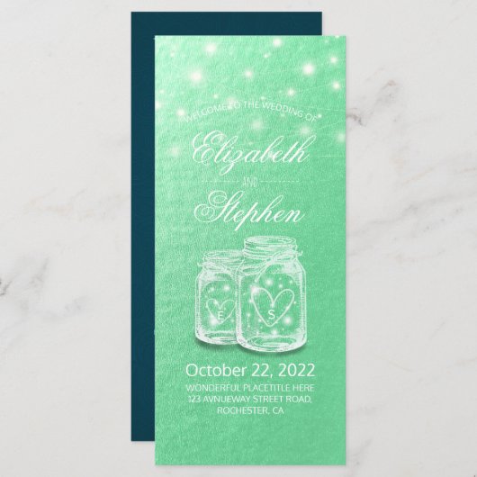 Het programma van het huwelijk Mason Jars String L (Voorkant / Achterkant)