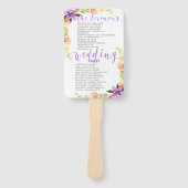 Het Programma van het huwelijk - Paarse Typografie Handwaaier (Voorkant)