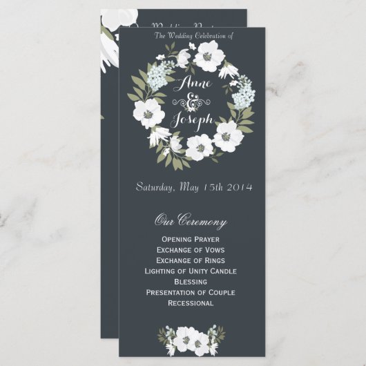 Het programma voor de zwarte en witte bruiloft (Voorkant / Achterkant)