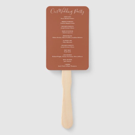 Het programma voor het bruiloft van het Manuscript Handwaaier (Achterkant)