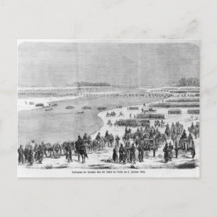 Het Pruisische leger overstag de Shlei in Arnis Briefkaart