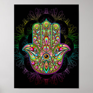 Het Psychedelische Art. van de Hand van Hamsa Poster
