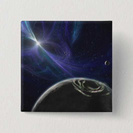 Het pulsaraardsysteem vierkante button 5,1 cm (Voorkant)