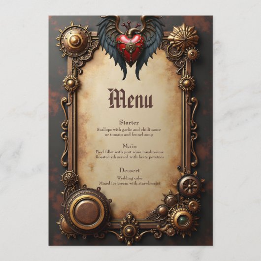 Het pulserende hart van de mechanica, menu (Voorkant)