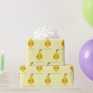 Het Punny Lemon Pattern van de Dag drukken Cadeaupapier
