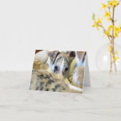 Het puppy van de whippet notecard kaart (Gele Bloem)