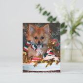 Het Puppy van Kerstmis Feestdagenkaart (Staand voorkant)