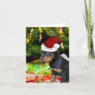 Het puppy van Rottweiler van Kerstmis Feestdagen Kaart