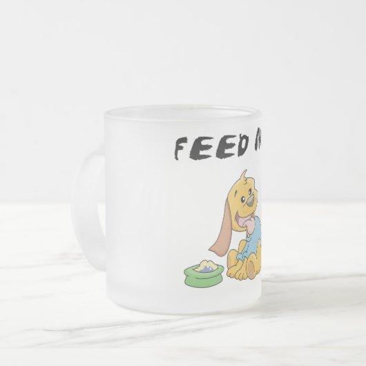 Het puppy voedt me T-shirts en Giften Matglas Koffiemok (Voorkant links)