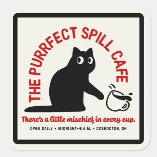 Het Purfect Spill Cafe Vierkante Sticker