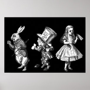Het Rabbit, het Hatter & Alice Wonderland Poster