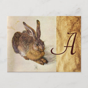 HET RABBIT-Monogram ( Young Hare ) Briefkaart