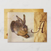 HET RABBIT-Monogram ( Young Hare ) Briefkaart (Voorkant / Achterkant)