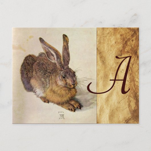 HET RABBIT-Monogram ( Young Hare ) Briefkaart (Voorkant)
