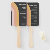 Het 'Rainbow Dark Wedding Programme' van de Modern Handwaaier (Voorkant en achterkant)