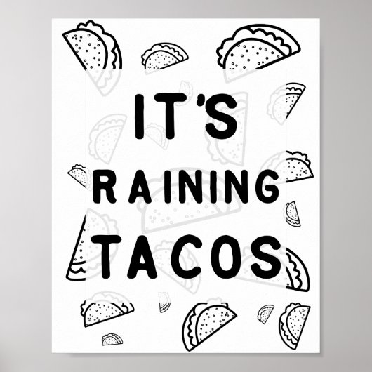 Het Raining Tacos Poster (Voorkant)