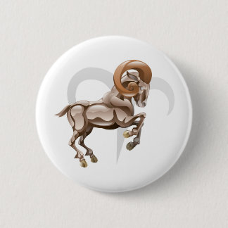 Het ramster of het geboorteteken ronde button 5,7 cm