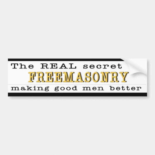 Het REAL Secret Masonic Bumpersticker (Voorkant)