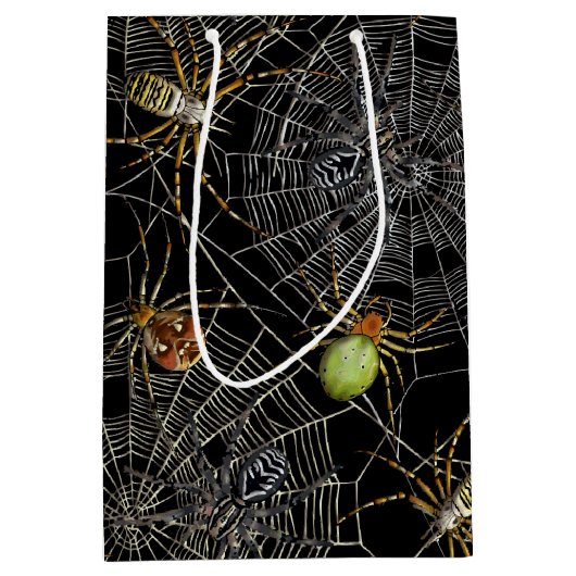 Het realistische Web Pattern van Spinnen Medium Cadeauzakje (Voorkant)