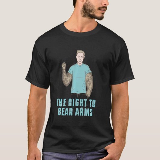Het recht op Beer Arms Funny 2nd Amendment Pun T-shirt (Voorkant)