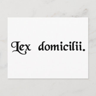 Het recht van het land van herkomst van een persoo briefkaart