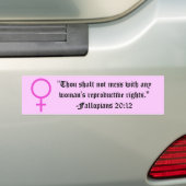 Het recht van vrouwen om te kiezen bumpersticker (Op auto)