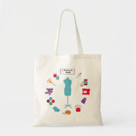 Het rechterlabel naaien aanpassen tote bag