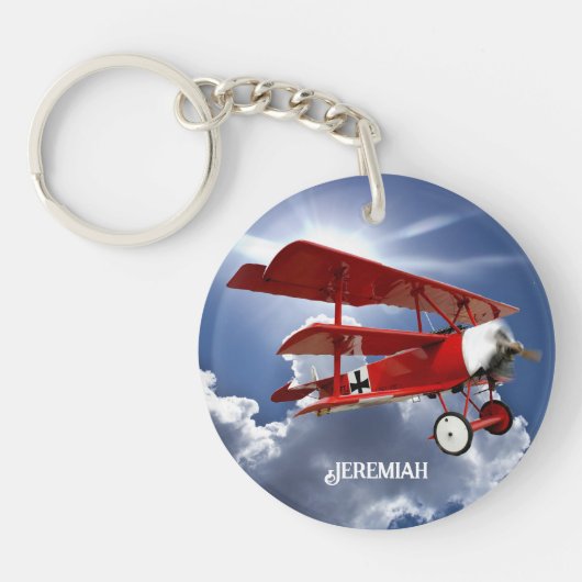 Het "Red Baron" triplane horloge Sleutelhanger (Voorkant)