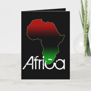 Het Red Black & Green Africa Continent Wenskaart Kaart