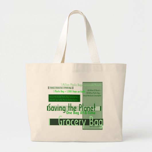 Het redden van de Planet Grocery Bag Grote Tote Bag (Voorkant)