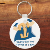 Het redden van levens één zitplaats per keer sleutelhanger (Voorkant)
