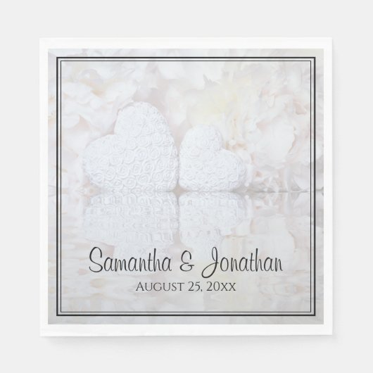 Het reflecteren van blanke volken en hart Elegant  Servet (Voorkant)