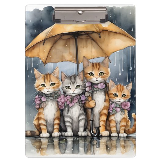 Het regende buiten, dus de moederkat belde h klembord (Voorkant)