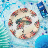 Het regent een prachtige bloemenbruiloft papieren bordje (Feest)