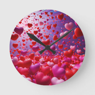 Het regent harten Wall Clock Ronde Klok