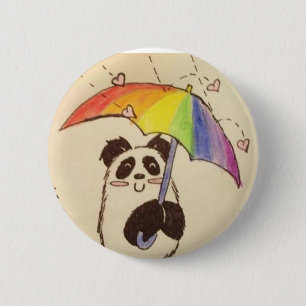 het regent liefde anime panda shirt knop ronde button 5,7 cm