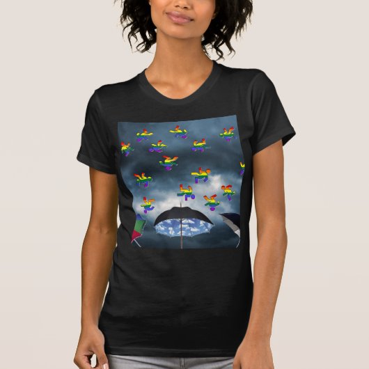 Het regent Mannen! T-shirt (Voorkant)