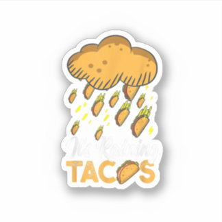 Het regent Tacos Funny Taco Kinder Girls Boys Gift Sticker