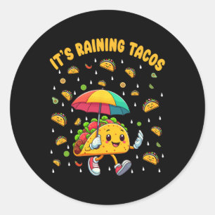 Het regent taco's Grappige taco liefhebbers Kinder Ronde Sticker