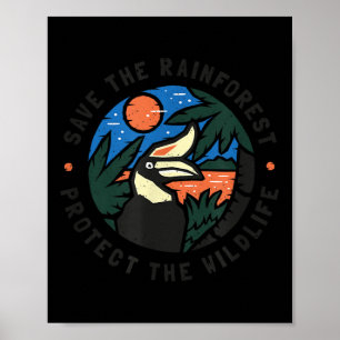Het regenwoud redden beschermt het wild poster
