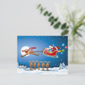 Het Rendier van de Ar van de Kerstman van Kerstmis Feestdagenkaart (Staand voorkant)