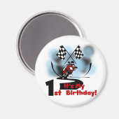 Het Rennen van de motorfiets de de 1st T-shirts en Magneet (Voorkant / Achterkant)