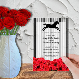 Het renpaard en Red Roses Derby Vrijgezellenfeest Acryl Uitnodigingen